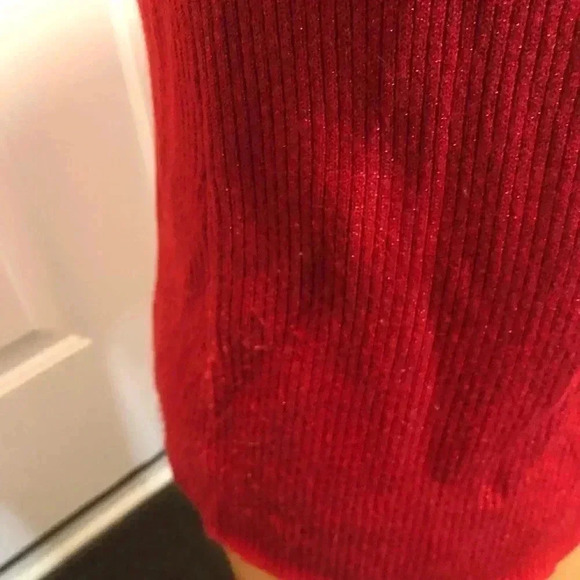 Laura Scott 3/4 sleeve shimmery red sweater 16-18W *EUC* Chest 20.5 Length 24.5 - Picture 3 of 7